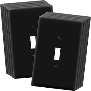 Over-Sized 1-Gang Black Toggle Switch Polycarbonate Plastic Wall Plate (10-Pack)