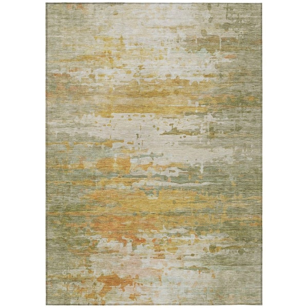 Chantille Machine Washable Indoor/Outdoor Abstract ACN2034 Aloe 8 ft. x 10 ft. Area Rug