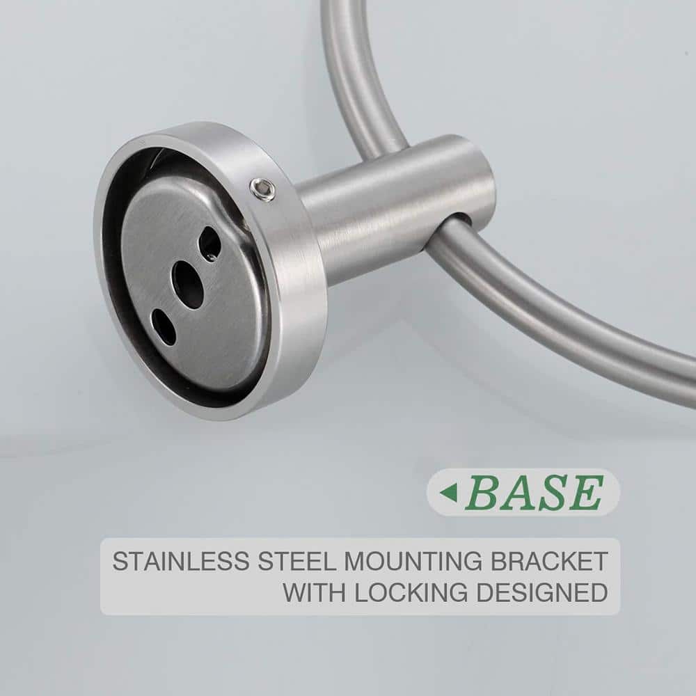 Brushed Nickel Round Wall Mounted Stainless Steel Towel Ring
