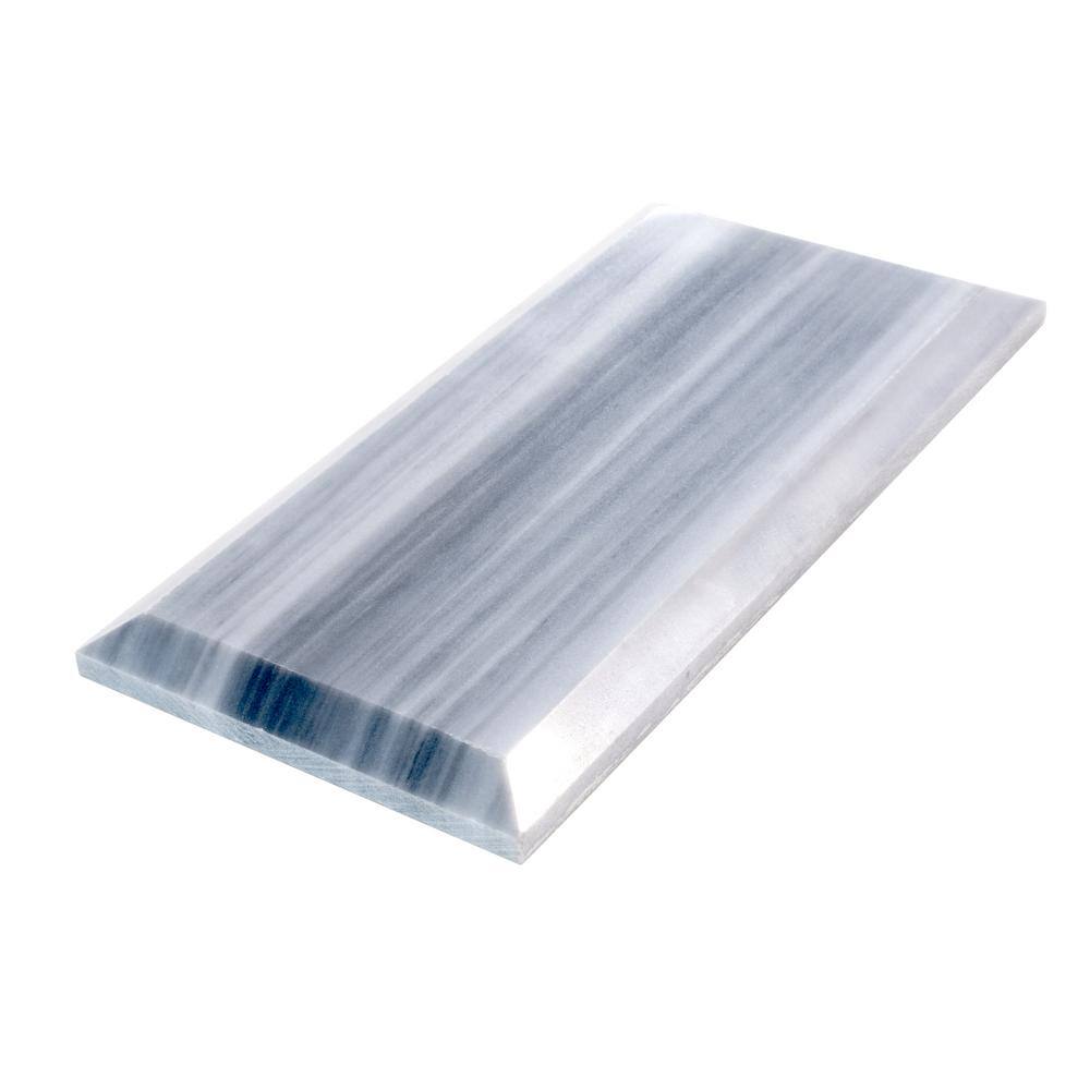 Gray 3" x 6" Beveled Polished Marble Subway Tile
