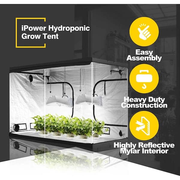 iPower 5 ft. x 10 ft. Black Mylar Hydroponic Water-Resistant Grow