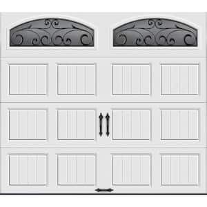 Gallery Collection 8 ft. x 7 ft. 18.4 R-Value Intellicore Insulated White Garage Door with Wrought iron Window