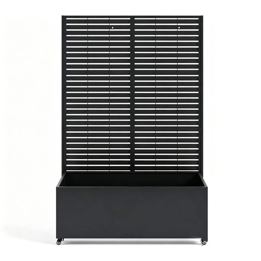 "71""x47""x16"" Metal Raised Garden Bed with Trellis & Wheels, Mobile Planter Box Privacy Screen for Outdoor Patio" price history on PriceWatchPro