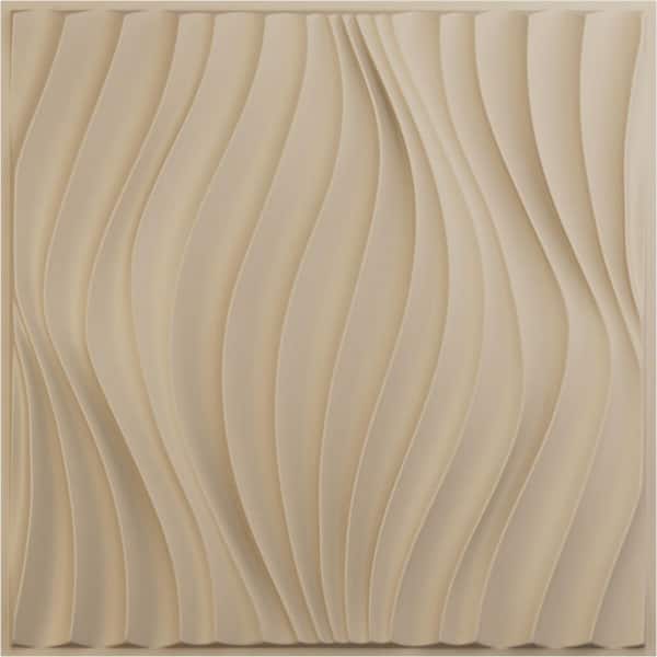 Ekena Millwork 19-5/8"W x 19-5/8"H Billow EnduraWall Decorative 3D Wall Panel, Smokey Beige (Covers 2.67 Sq.Ft.)