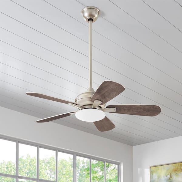 Home Decorators Benson 44"LED Brushed Nickel Ceiling Fan w/Light & Remote 