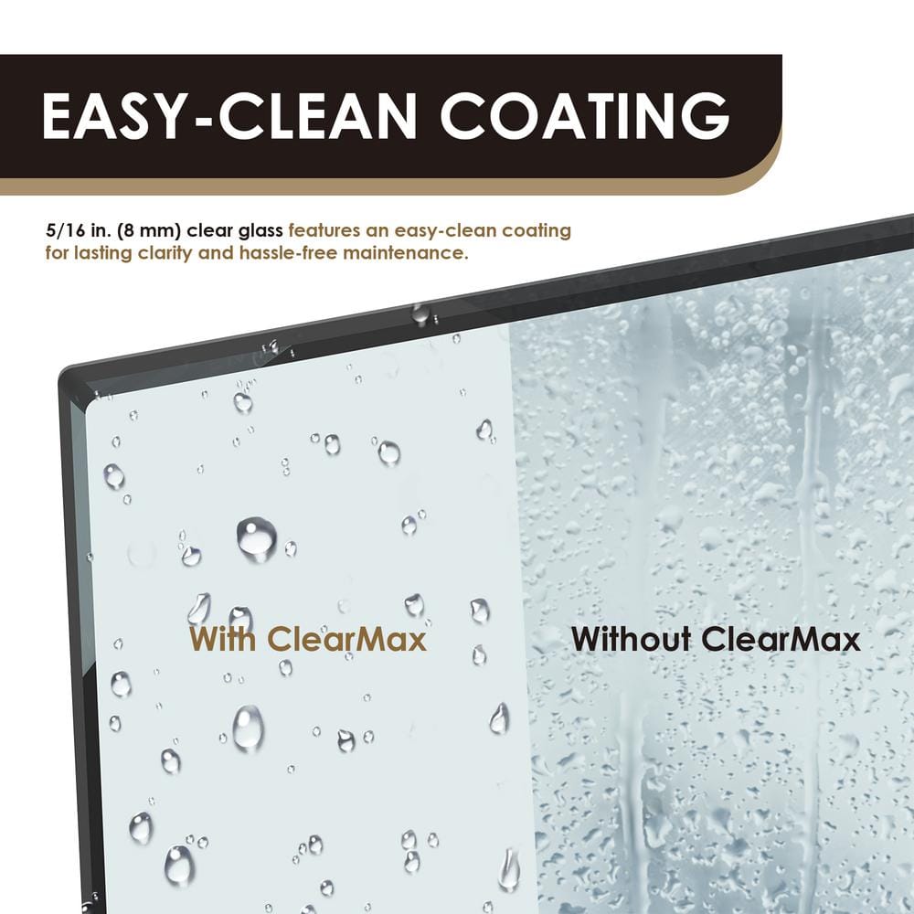 52" W x 74" H Frameless Chrome Glass Shower Door