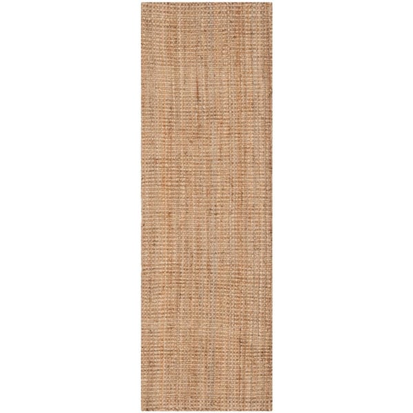 Natural Fiber Beige 2 ft. x 7 ft. Solid Runner Rug