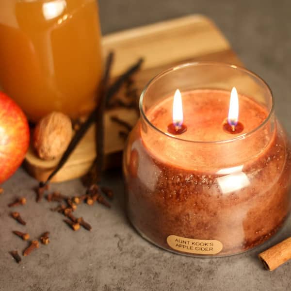 Keepers of the Light Brown Aunt Kook's Apple Cider 2 Wick 22 oz. Mama Candle
