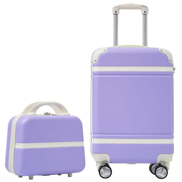 Purple luggage sets with spinner wheels on sale