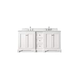 De Soto 72 in. W x 23.5 in. D x 36.3 in. H Bathroom Vanity in Bright White with Ethereal Noctis Quartz Top