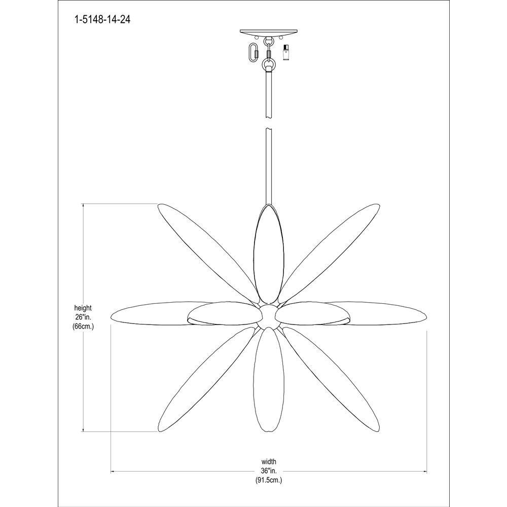 Centura Burnished Gold 14-Light Sputnik Chandelier