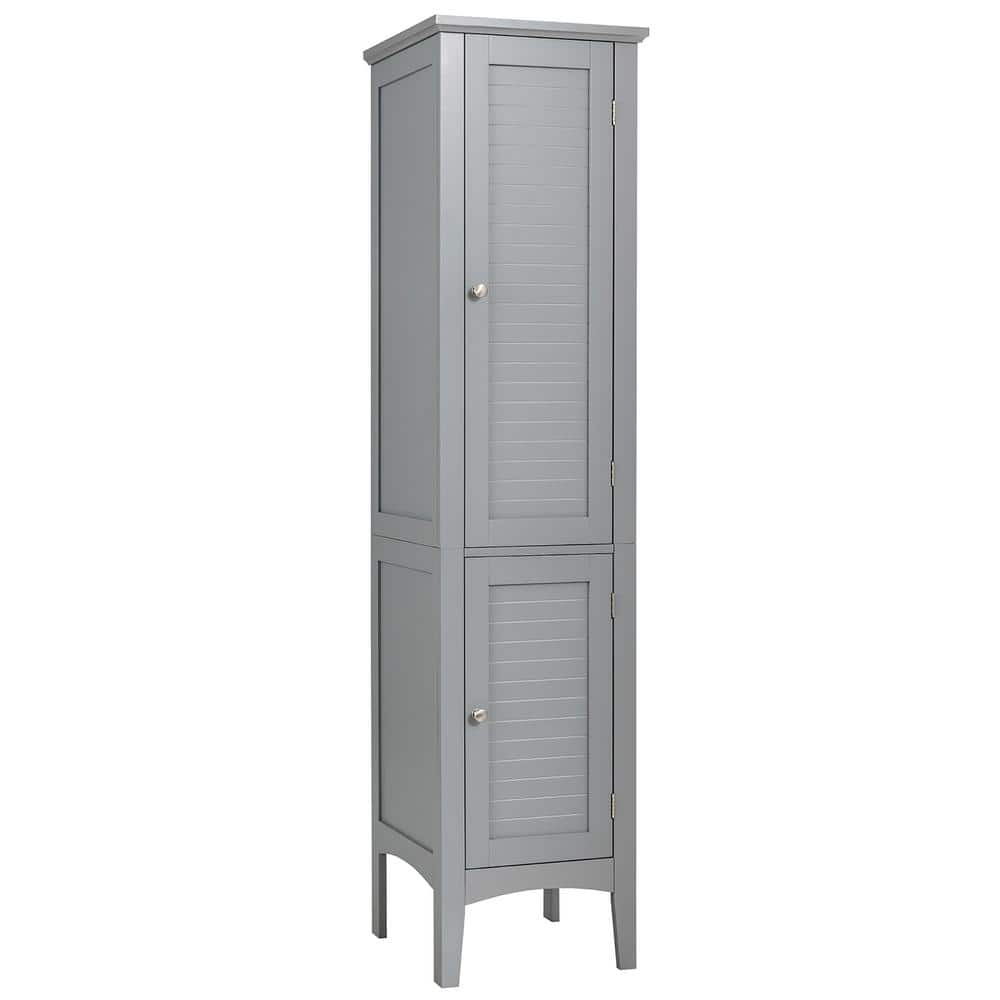 Bathroom Storage Cabinet Slim Freestanding Linen Tower Cabinet w/ Shelf  Grey, 1 Unit - Harris Teeter