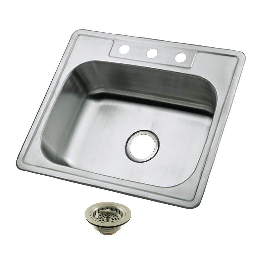 Studio 21.06 in. Drop-in Single Stainless SteelKitchen Sink with price history on PriceWatchPro