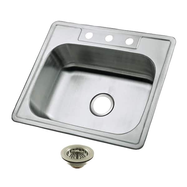 Studio 21.06 in. Drop-in Single Stainless SteelKitchen Sink with