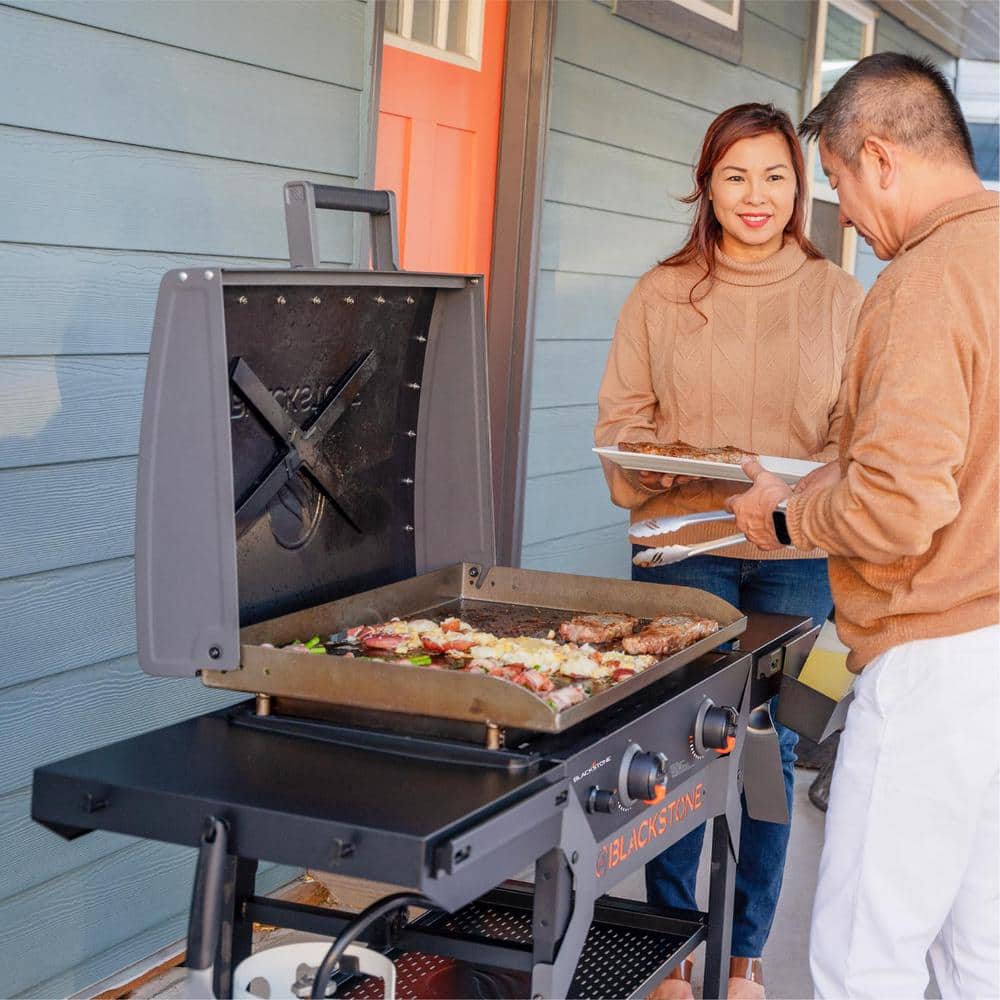 Blackstone 2-Burner Propane Outdoor Griddle with Hood in Black 8093915