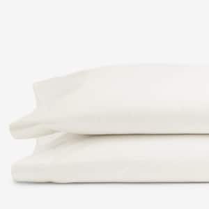 Ivory Solid 300-Thread Count Rayon Made From Bamboo Cotton Sateen Standard Pillowcase (Set of 2)
