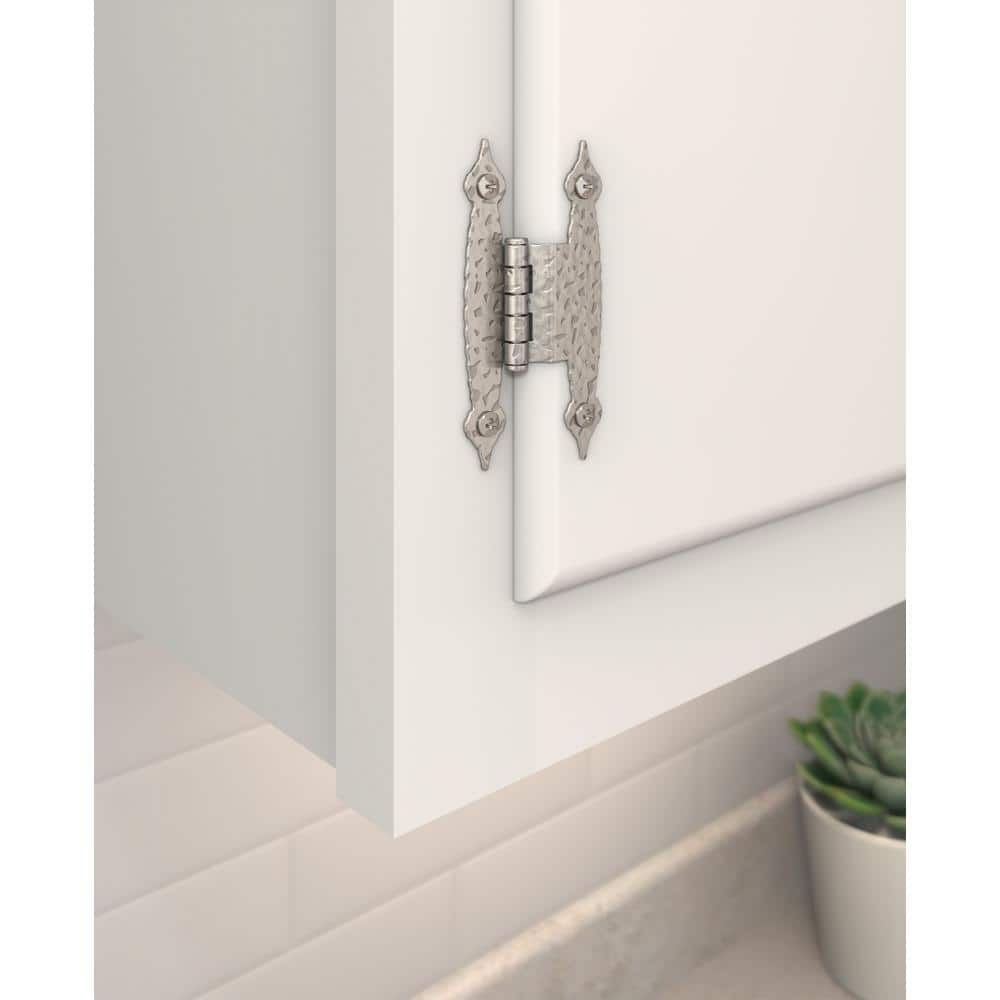 Satin Nickel 3/8 Inch Offset Decorative Cabinet Hinge