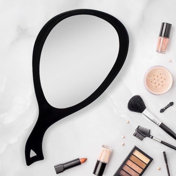Zadro 19.25 in. L x 10 in. W Extra Large Handheld Beauty Grooming Makeup Mirror in Black
