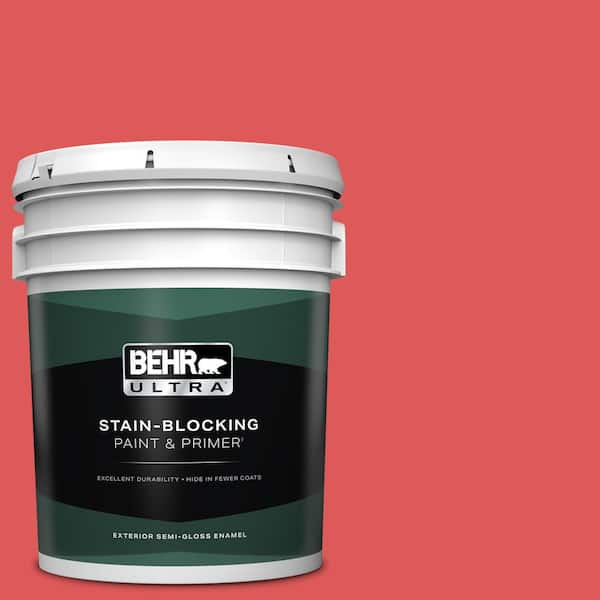 BEHR ULTRA 5 gal. #150B-6 Firecracker Semi-Gloss Enamel Exterior Paint & Primer