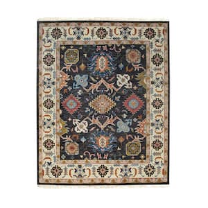 Charcoal 8 ft. x 10 ft. Hand Knotted Wool Traditional Modern Knot Area Rug