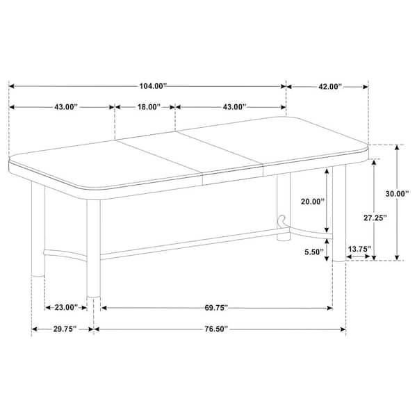 Coaster Arini Sand Wash Wood Top 4-Leg Extension Dining Table (Seats 8 ...