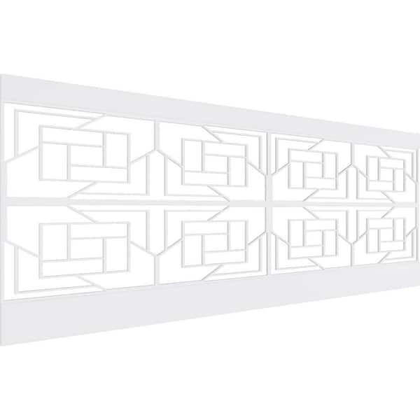 Ekena Millwork 36 in. H x 94-1/2 in. W 23.64 sq. ft. Loveland PVC Wainscot Paneling Kit