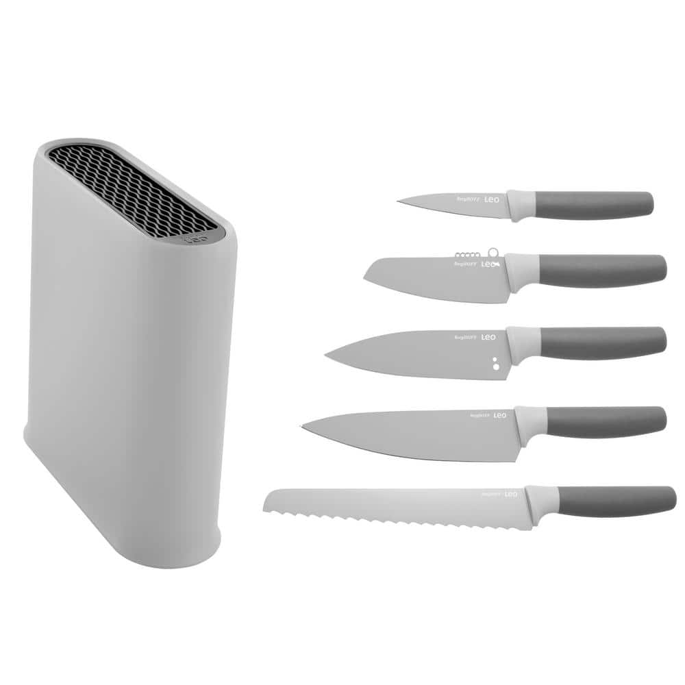 BergHOFF Contempo 7pc German Steel Cutlery Set in Wood Case Sharpener