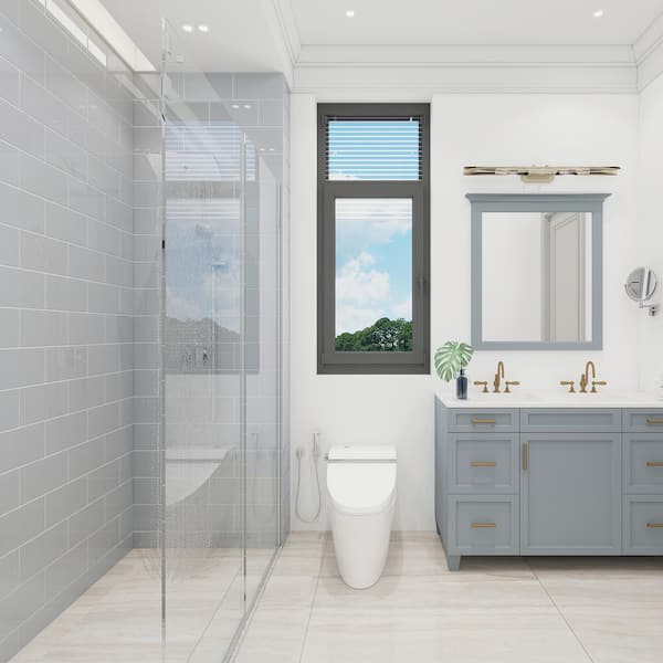 True Gray 6 in. x 12 in. x 8mm Glass Subway Tile (5 sq. ft./Case)