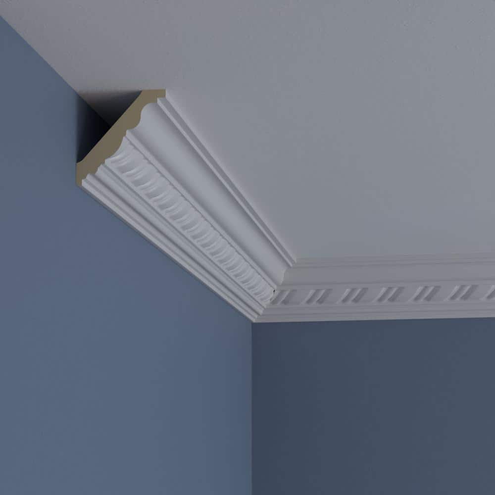 Primed White Polyurethane Geometric Crown Moulding Sample