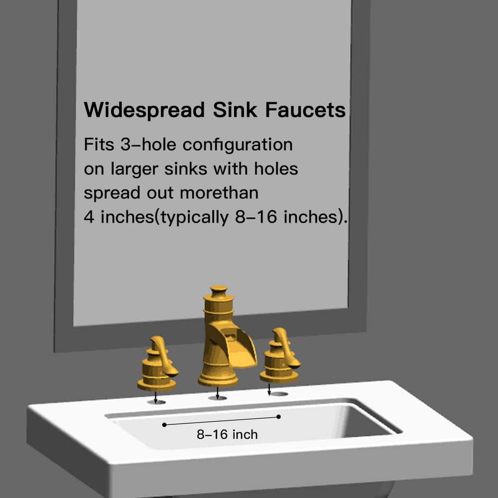Chrome Widespread Double Handle Waterfall Bathroom Faucet