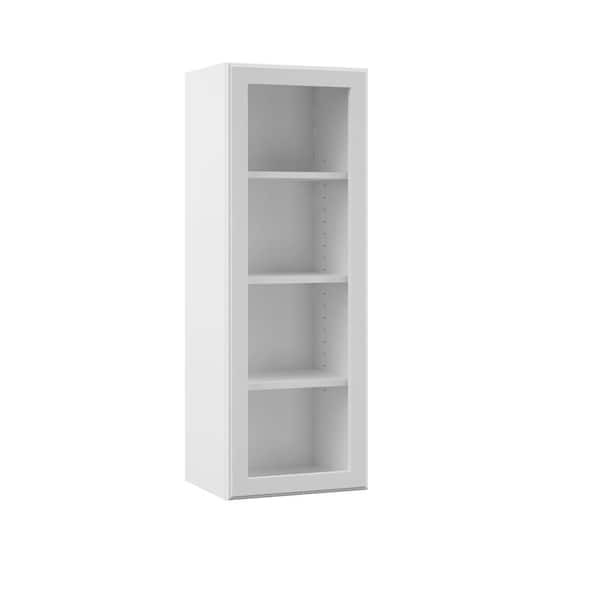 Hampton Bay Designer Series Melvern Assembled 36x30x12 in. Wall Open Shelf Kitchen Cabinet in White