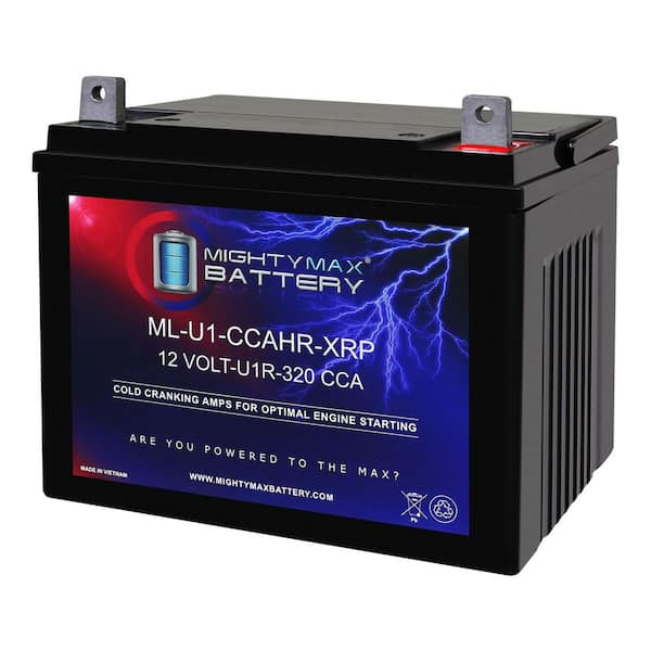 MIGHTY MAX BATTERY ML-U1-CCAHR-XRP 12V 320CCA Replacement Battery Compatible with Husqvarna LGT2654 Garden U1R Lawn Mower