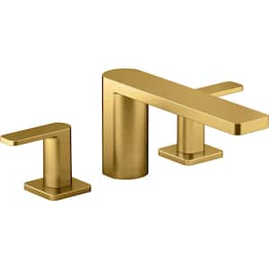 Parallel 2-Handle Deck-Mount Bath Faucet in Vibrant Brushed Moderne Brass