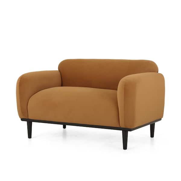 Noble House 50 in. Chitwood Turmeric/Matte Black Polyester 2-Seat Loveseat