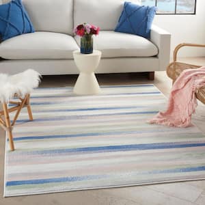 Whimsicle Ivory Multicolor 5 ft. x 7 ft. Geometric Contemporary Area Rug