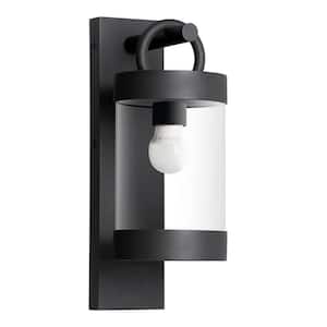 Black Hardwired Outdoor Wall Lamp Waterproof Path Light With Dusk to Dawn Sensor