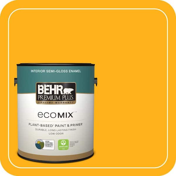 1 gal. #S-G-340 Sun Ray Semi-Gloss Enamel EcoMix Plant-Based Interior Paint & Primer