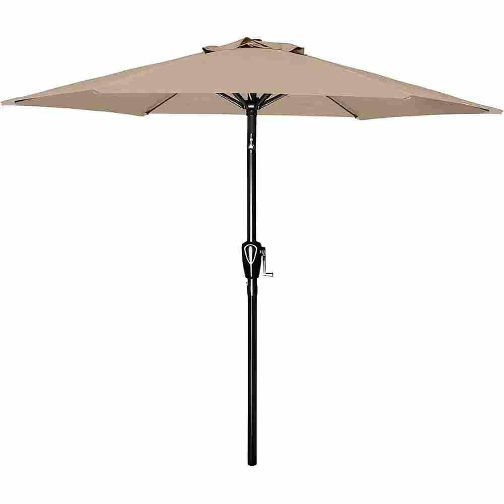 9 ft. 6-Sturdy Ribs Outdoor Patio Umbrella in Dark Khaki with Push Button Tilt and Crank (Base Not Included) price history on PriceWatchPro