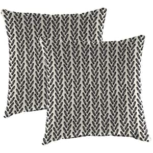 16 in. L x 16 in. W x 4 in. T Outdoor Throw Pillow in Hatch Black (2-Pack)