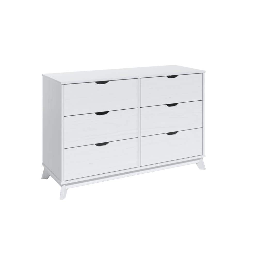 Linon Home Decor Pheba White 6-Drawer Dresser THD04814 - The