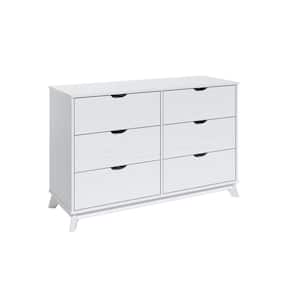 Pheba White 6-Drawer Dresser