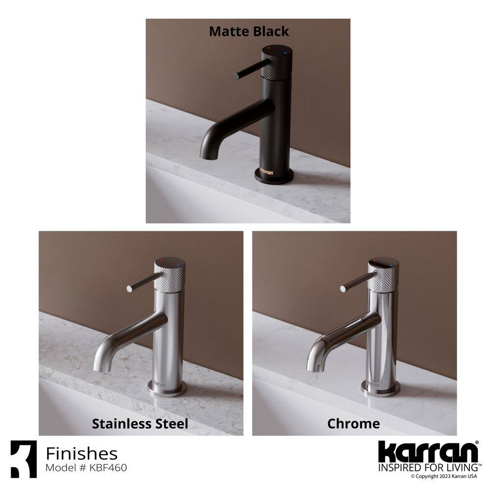 Stainless Steel Single Hole Bathroom Faucet with Knurled Handle