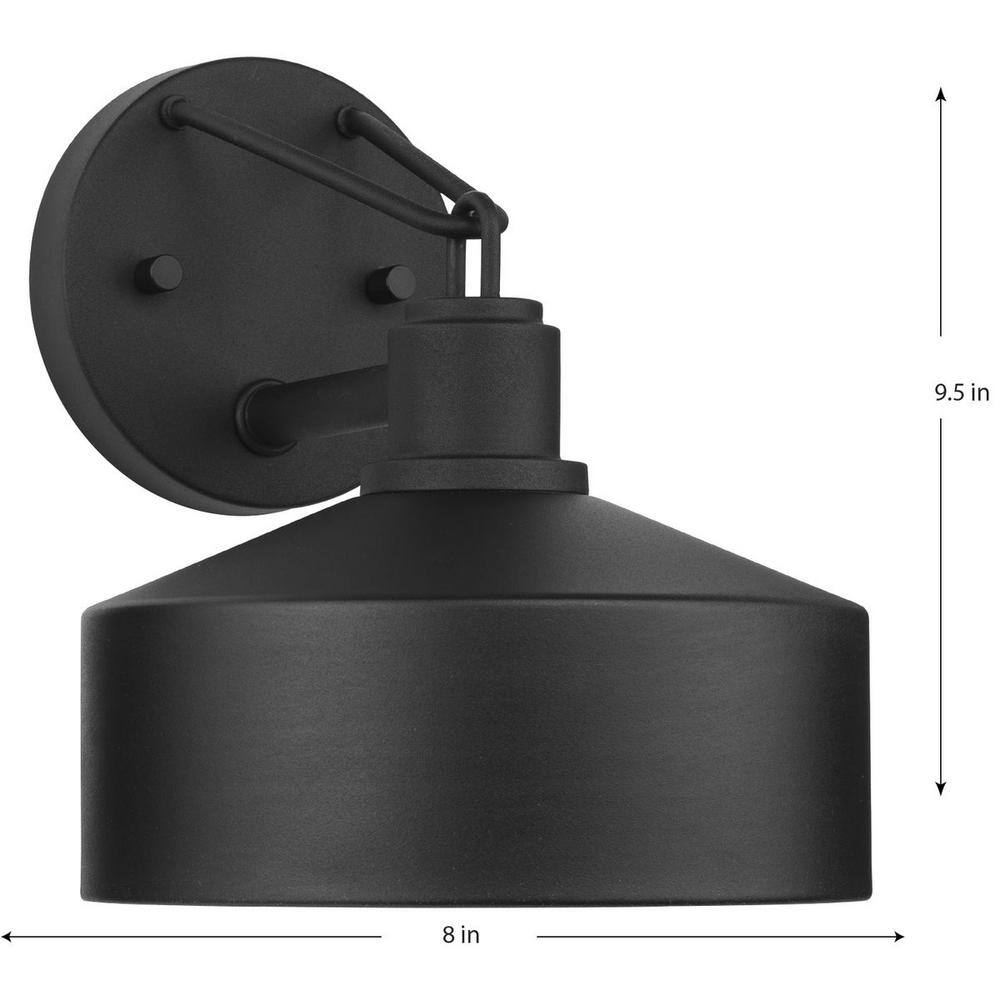 Textured Black Steel Industrial Outdoor Wall Lantern