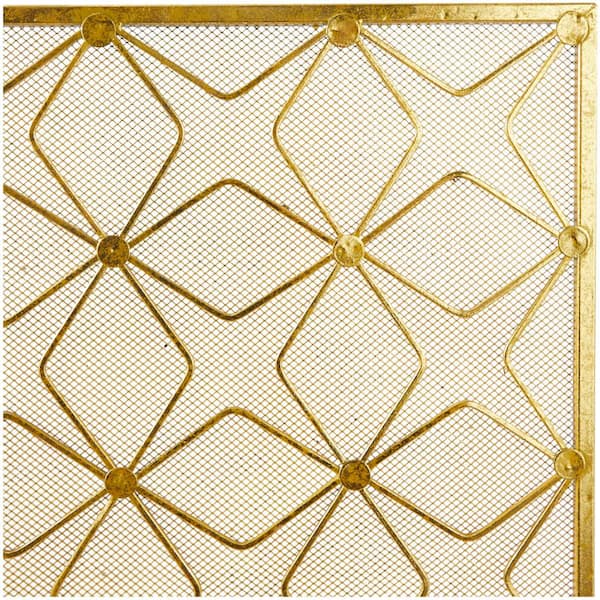 Litton Lane Gold Metal Geometric Star Patterned Single Panel