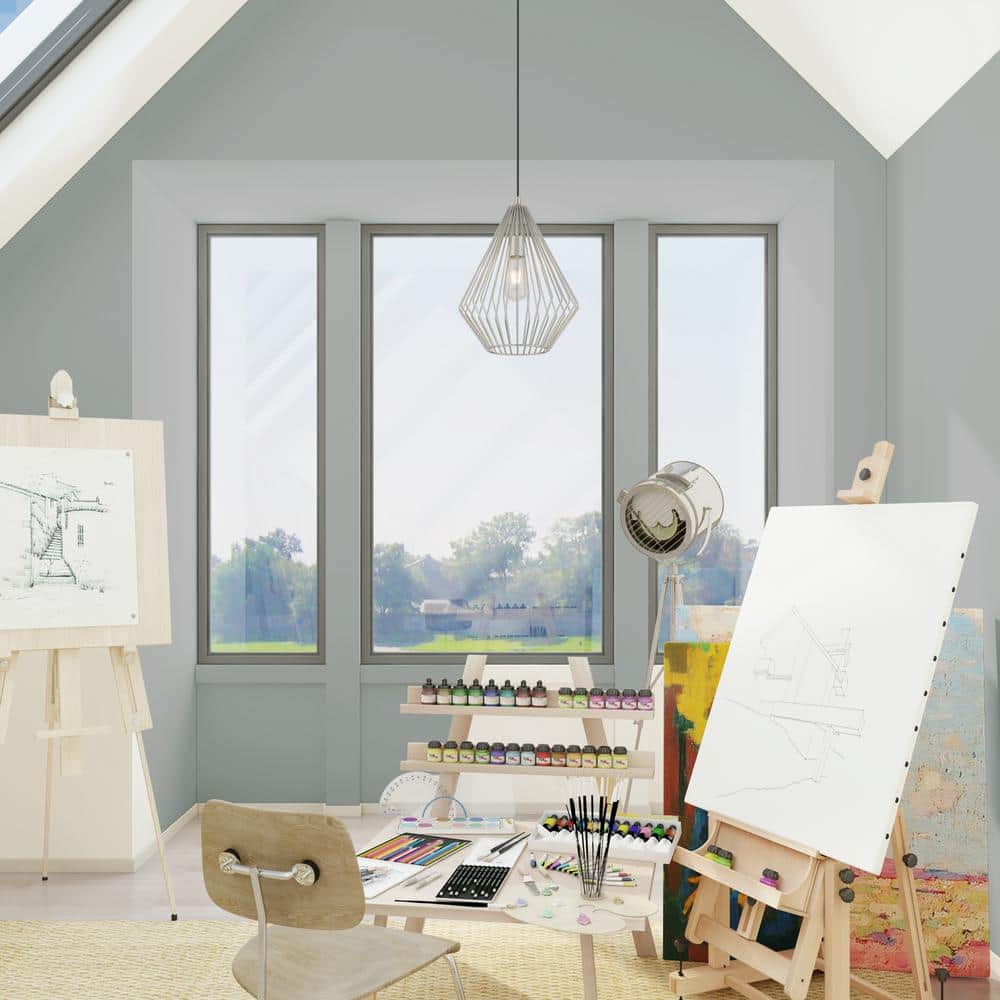 Contemporary Mini Pendant Light with Brushed Nickel Geometric Shade