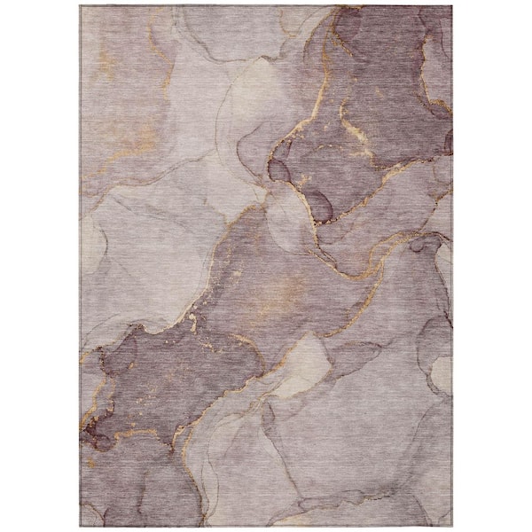 Chantille Machine Washable Indoor/Outdoor Abstract ACN3084 Plum 5 ft. x 7 ft. 6 in. Area Rug