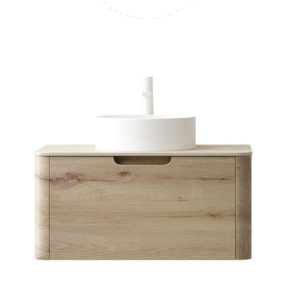 30 in. Single Sink Wall-Mounted White Oak Bath Vanity with Beige Sintered Stone Top price history on PriceWatchPro