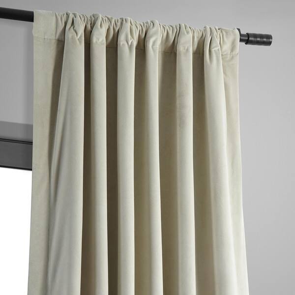 Exclusive Fabrics & Furnishings Cool Beige Signature Velvet Blackout Curtain  - 50 in. W x 108 in. L Rod Pocket with Back Tab Single Velvet Curtain Panel  VPCH-160405-108 - The Home Depot