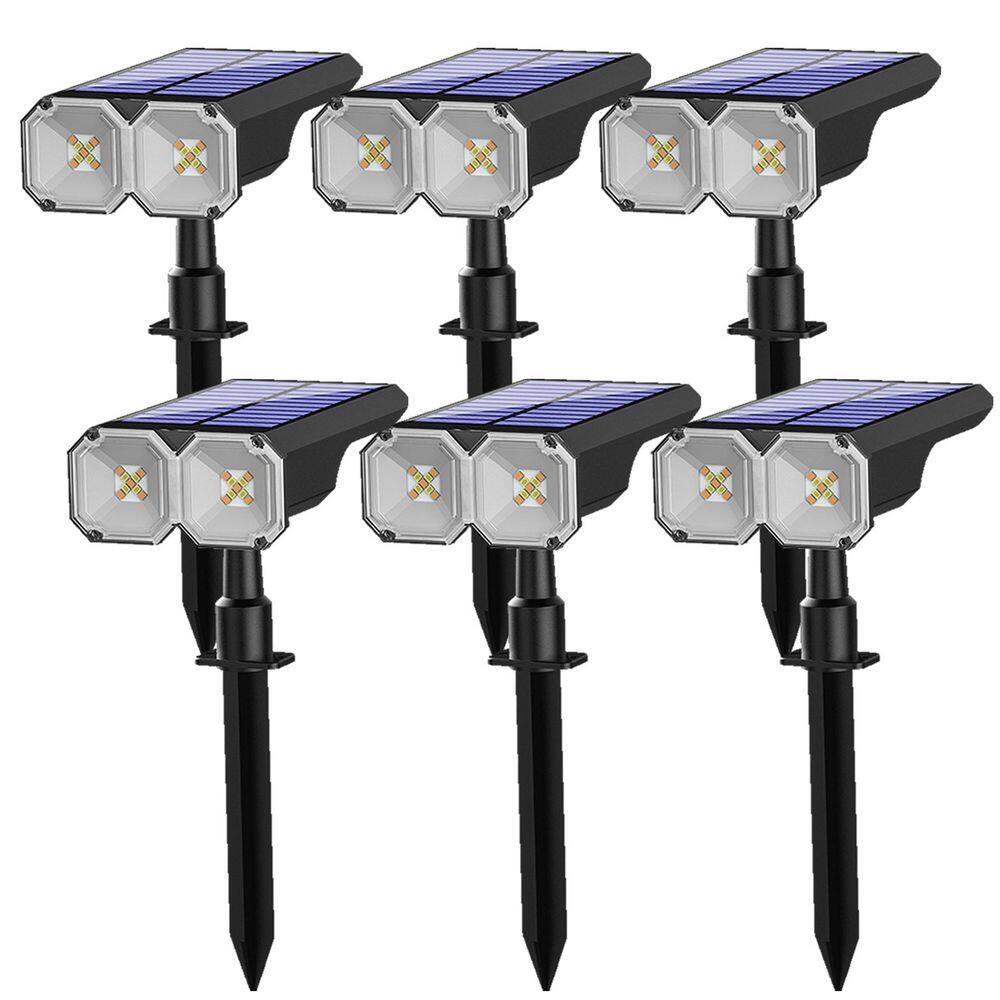 6-Pack Black Integrated LED Weather Resistant Outdoor Landscape Path Light, Dusk to Dawn Solar Outdoor Ground Lights price history on PriceWatchPro