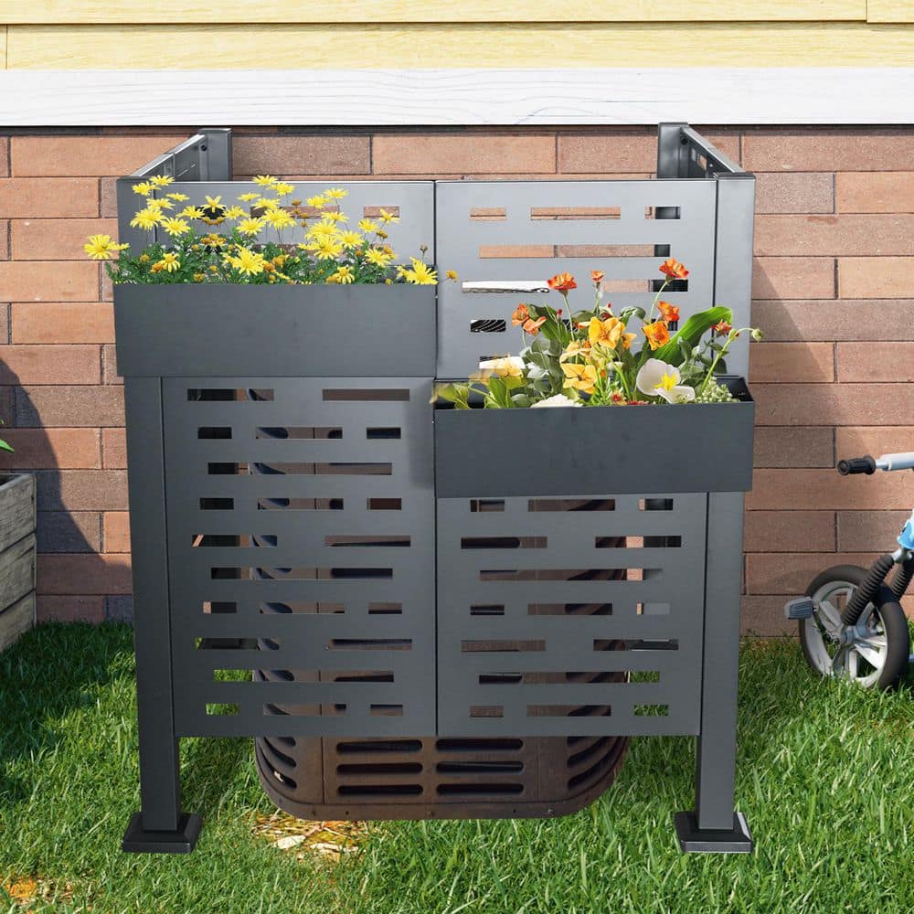Air Conditioner Fence Trash Can Fence, 3.5 ft. x 3. 5 ft. Privacy Metal Fen